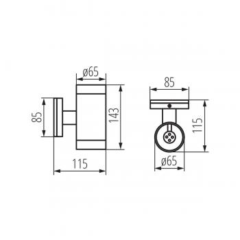 Kanlux Wandleuchte BART EL-235, Farbe grau, für 2x GU10, IP54, ohne Leuchtmittel (07080)