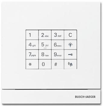 Busch-Jaeger 83100/71-664 Türkommunikation Außenstation mit Tastatur-Modul Frontplatte Metall Oberfläche weiß beschichtet studioweiß matt