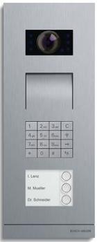 Busch-Jäger 83122/71/3-660 Türkommunikation Außenstation Video 3-fach mit Tastatur-Modul Frontplatte Edelstahl Oberfläche gebürstet edelstahl