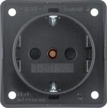 Berker 941952505 Integro Schuko-Steckdose erhöhter Berührungsschutz Schraubklemmen anthrazit matt