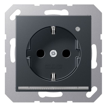 Jung A1520-OANMLNW Schuko-Steckdose 16A 250V erhöhten Berührungsschutz weißes LED-Orientierungslicht Helligkeitssensor anthrazit matt