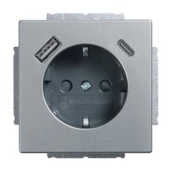 Busch-Jaeger 20 EUCB2USBAC-866 Schuko/2xUSB Steckdose pur Edelstahl