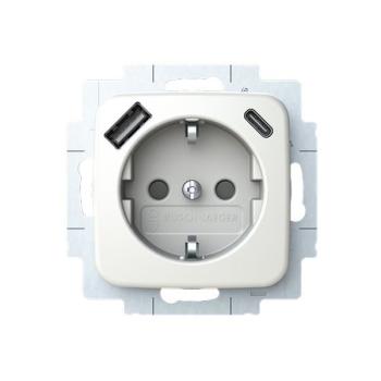 Busch-Jaeger 20 EUCB2USBAC-214 Reflex Si Schuko/2xUSB Steckdose A+C alpinweiss