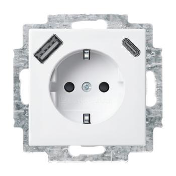 Busch-Jaeger 20 EUCB2USBAC-914 Balance Si Schuko/2xUSB Steckdose A+C alpinweiss