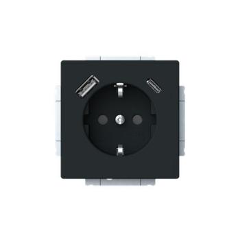 Busch-Jaeger 20 EUCB2USBAC-885 Schuko/2xUSB Steckdose schwarz matt