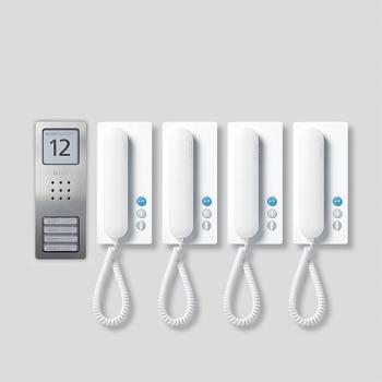 Siedle Türsprechanlagen-Set Audio Compact in 1+n-Tec CA 812-4 E/W edelstahl gebürstet/weiss 4WE