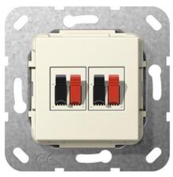 Gira 569301 Einsatz Lautsprecheranschluss 2-fach Cremeweiß glänzend ***RESTPOSTEN***