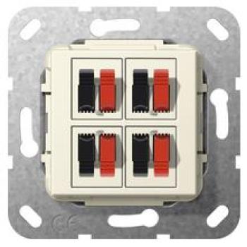 Gira 569401 Einsatz Lautsprecheranschluss 4-fach Cremeweiß glänzend ***RESTPOSTEN***