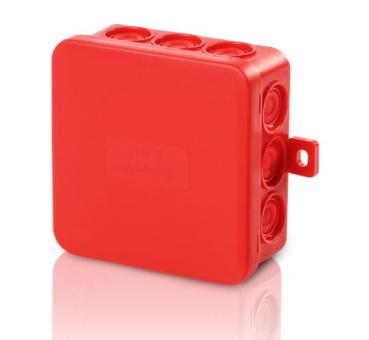 10 STÜCK (VPE) F-Tronic Feuchtraum-Abzweigkasten IP54, ROT, HxBxT: 85x85x40mm, E113R (7340111)