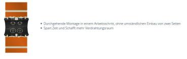 10 STÜCK (VPE) F-Tronic UP-Doppeldose zur gegenüberliegenden Installation in Trennwänden E400 (7310155)