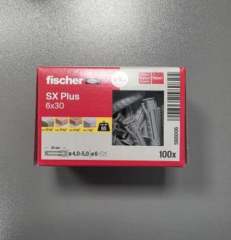 100 STÜCK (VPE) Fischer Spreizdübel SX Plus 6x30 mm Dübellänge (568006)