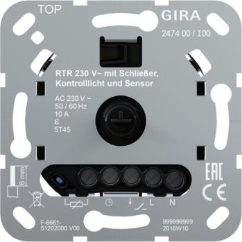 Gira 247400 Raumtemperaturregler-Einsatz 230V Schließer Kontroll FBH