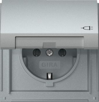 GIRA Steckdose mit Klappdeckel SCHUKO 445465 TX 44 Farbe: Aluminium