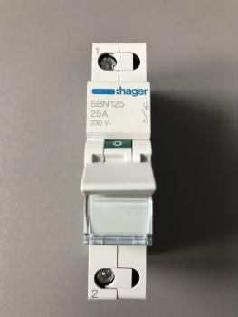 Hager SBN125 Ausschalter 25A 1 Schließer 230V AC 1PLE