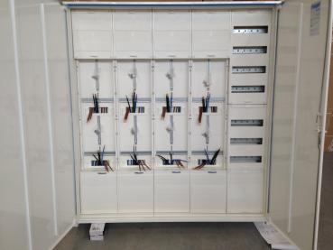 Hager Zählerschrank 8x 3.HZ Zählerfeld + 1x Verteilerfeld 7-reihig mit APZ-Raum, ZB55S