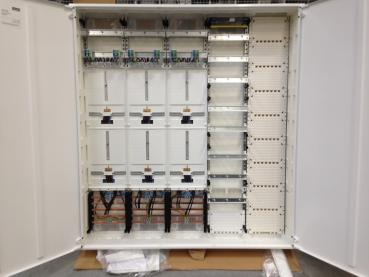 F-tronic Zählerschrank 6x 3.HZ Zählerfeld + 1x Verteilerfeld mit APZ + 1x Multimediafeld, 5-feldrig, Bauhöhe: 1400mm