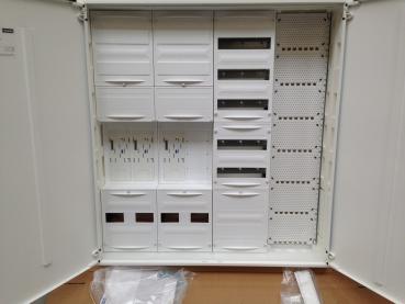 F-tronic Zählerschrank 3x eHZ Zählerfeld mit Datenschnittstelle + 1x Verteilerfeld mit APZ + 1x Multimediafeld, 4-feldrig