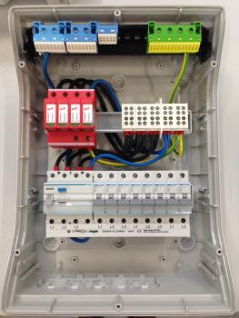 Hager VE212DN 2-reihig VECTOR Sicherungskasten Aufputz IP65 feuchtraum ANSCHLUSSFERTIG verdrahtet mit Klemmblock und Dehn Überspannungsschutz (#3)