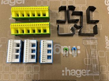 Hager PE/N Klemmen Set f. Verteiler: 2x KN26E , 3x KN14N, 6x VZ699 je 1x KN99N+E  ***RESTPOSTEN***