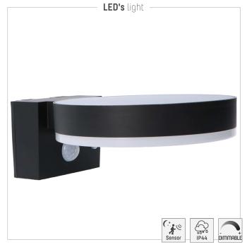 SHADA LED Solar Außen-Wandleuchte Marseille mit Sensor, 6W 600lm 2700K, Farbe schwarz (1000564_01)