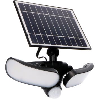 SHADA Solar-Außenstrahler Wandstrahler mit Sensor - Botshabelo 10W 1000lm 5000K IP44 schwarz (0300414)