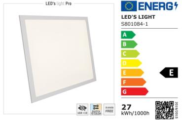 SHADA LED-Panel 30W 3900lm CCT 3000K-6000K, 620x620mm, (UGR19), incl. Driver, EEC: E (0801084)