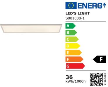 SHADA LED-Panel 40W 4000lm 4000K naturalweiss, 1195x295mm, UGR22; EEC: F (0801088)