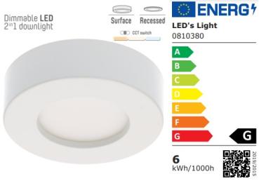 SHADA LED-Panel rund 6W 500lm 3000K, 4000K, 6000K, Ø 122mm, dimmbar, EEC: G (0810380)