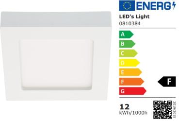 SHADA LED-Panel quadrat 12W 1200lm 3000K, 4000K, 6000K, 177x177mm, dimmbar, EEC: F (0810384)