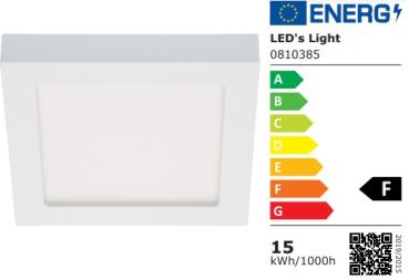 SHADA LED-Panel quadrat 15W 1500lm 3000K, 4000K, 6000K, 227x227mm, dimmbar, EEC: F (0810385)