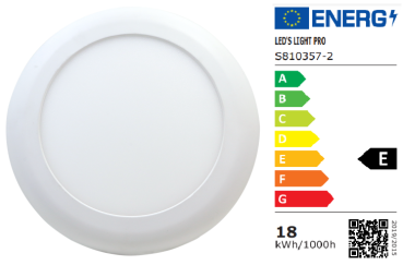 SHADA LED-Panel rund 18W 1350lm 4000K, Ø 230mm, dimmbar, EEC: E (0800357)