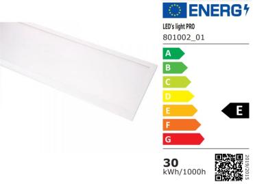 SHADA LED-Panel 30W 3750lm 3000K warmweiss, 1195x295mm, (UGR19), incl. Driver, EEC: E (0801002_01)