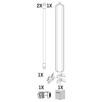 SHADA LED-Feuchtraum-Wannenleuchte IP65, 2x20,5W 6200lm 4000K, 150cm, EEC: D (2411205)