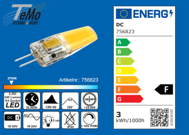 LED Leuchtmittel G4, Stiftsockel LED 12V/1,2W, nicht dimmbar