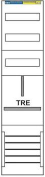 F-Tronic Komplettfeld 1x TRE Tarifsteuerfeld-3.HZ 300mm, Verteiler 3-reihig, mit Sammelschienen 5-polig, 1-feldrig TS7