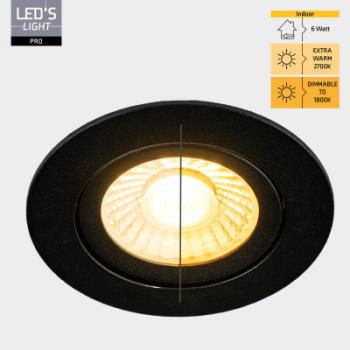 TeMo T&More® LED Downlight, Deckenspot 6W 420lm 1800K-2700K, Farbe schwarz, dimmbar (2025554)