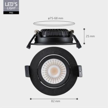TeMo T&More® LED Downlight, Deckenspot 6W 420lm 1800K-2700K, Farbe schwarz, dimmbar (2025554)