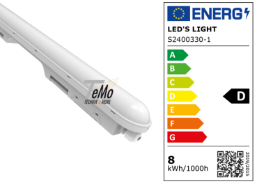 TeMo T&More® LED Feuchtraum-Wannenleuchte 9W 1300lm 4000K, 55cm, IP65, EEC: D (2400330TEM)