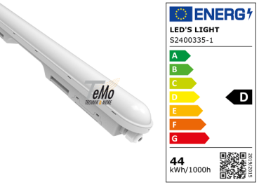 TeMo T&More® LED Feuchtraum-Wannenleuchte 48W 6450lm 4000K, 145cm, IP65, EEC: D (2400335TEM)
