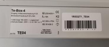 TeMo T&More® Baustromverteiler Wandverteiler Stromverteiler mit 2x Schuko Steckdosen, 1x CEE 16A und LS C16 ABB Bestückung (TE04)
