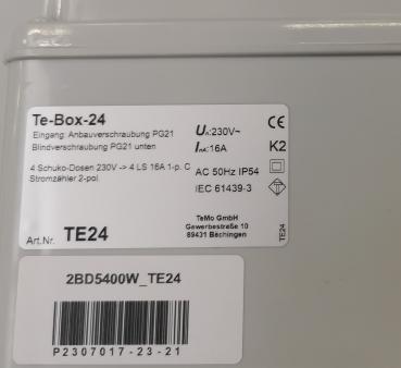 TeMo T&More® Baustromverteiler Wandverteiler Stromverteiler mit 4x Schuko, LS C16 ABB Bestückung und 1 Phasen-Stromzähler (TE24)
