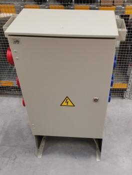 TeMo T&More® Baustromverteiler Standverteiler Stromverteiler mit 6x Schuko, 2x CEE 16A, 1x CEE 32A, Lasttrennschalter und FI/LS C16 ABB Bestückung (TE35)