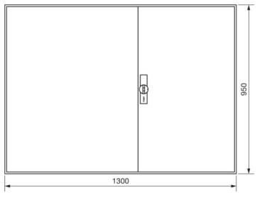 Hager Wandverteiler Leerschrank ZB25S IP44 950x1300x205mm