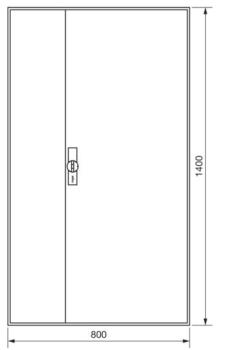 Hager Zählerschrank 2x 3.HZ Zählerfeld + 1x Verteilerfeld mit APZ + 1x Multimediafeld, Bauhöhe 1400mm ZB53S