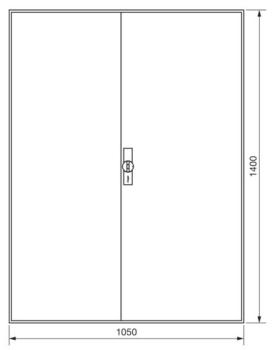 Hager Zählerschrank 5x 3.HZ Zählerfeld + 1x Verteilereinheit 3-reihig + 1x Verteilerfeld 7-reihig mit APZ-Raum, ZB54S