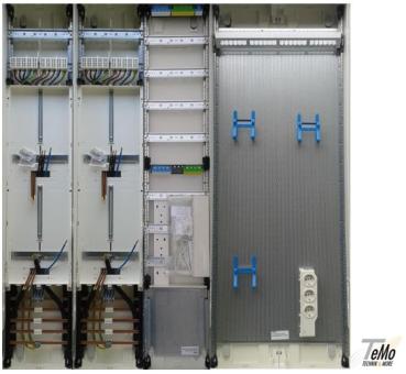 Hager Zählerschrank 4x 3.HZ Zählerfeld + 1x Verteilerfeld 7-reihig mit APZ-Raum + 2x Multimediafeld, ZB55S