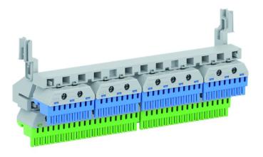 Striebel&John Quick-Steckklemmenset ZK225T N/PE für Verteiler-Feld N=44p PE=46p