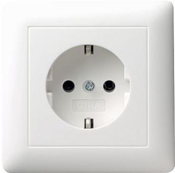 Gira 044003 System 55 SCHUKO-Steckdose mit Vollplatte reinweiss glänzend