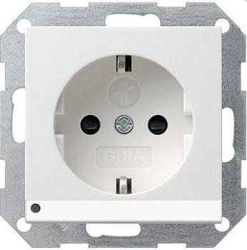 Gira 117003 System 55 Schuko-Steckdose mit LED-Beleuchtung reinweiss glänzend