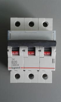 Legrand Leitungsschutzschalter B20A - TX3, 6kA, 3-polig (403403)
